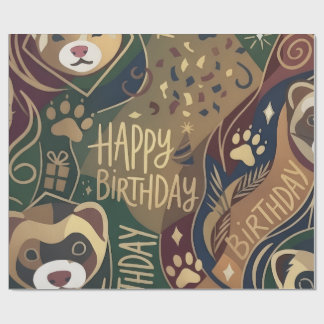 Frettchen Frohe Geburtstag Geschenkpapier