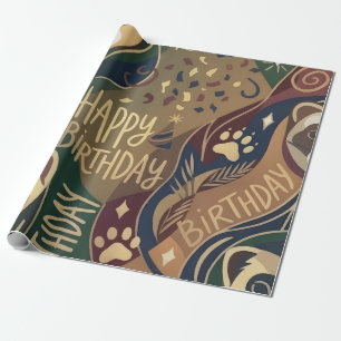 Frettchen Frohen Geburtstag Geschenkpapier