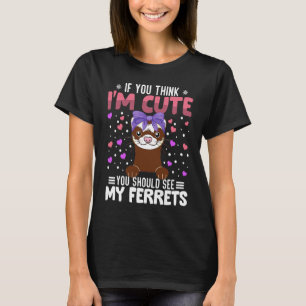 Frettchen Herz Valentinstag Tier Für Frauen Ki T-Shirt