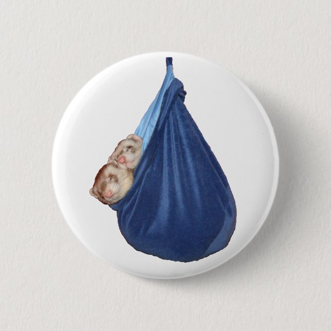 Frettchen im a-Schlafsack-Knopf Button (Vorderseite)