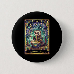 Frettchen isst Ramen Tarotkarte Japanisches Kawaii Button