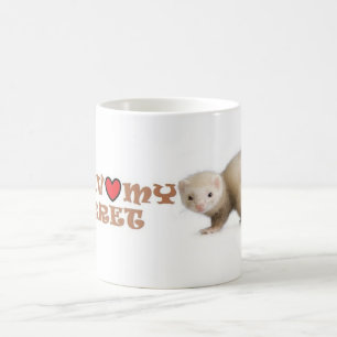 Frettchen-Kaffee-Tasse "ich Liebe mein Frettchen " Kaffeetasse