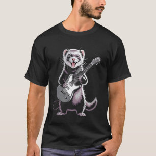 Frettchen Lustige Gitarre Tier T-Shirt
