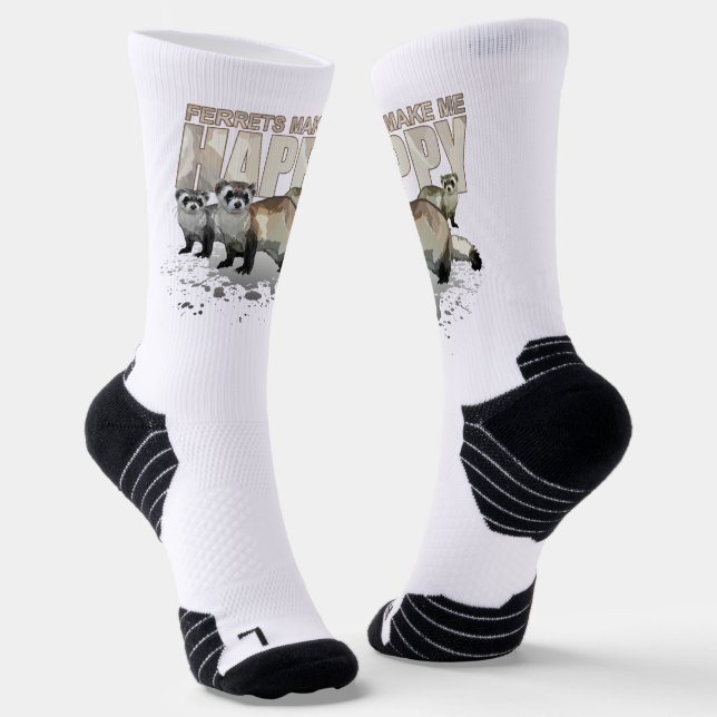 Frettchen machen mich glücklich Süßer Frettchenlie Socken (Gewinkelt)