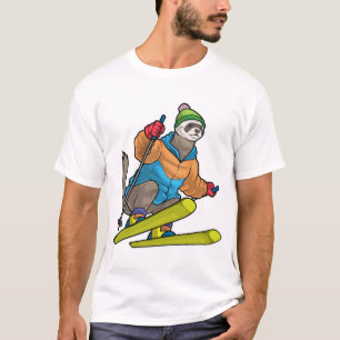 Frettchen Skifahrer Ski Wintersport T-Shirt