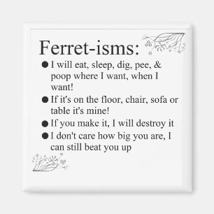 Frettchen stellt Redewendungen und Zitate dar Magnet