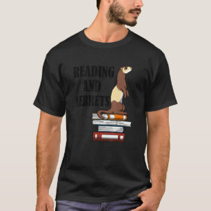 Frettchen und Bücher Niedliche Nagetierliteratur T-Shirt