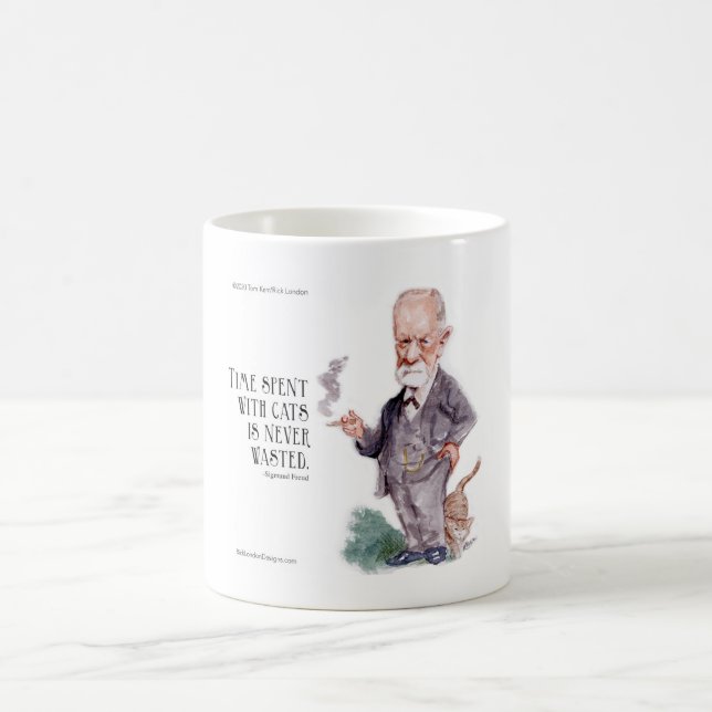 Freud & Quote About Cats Kaffeetasse (Mittel)