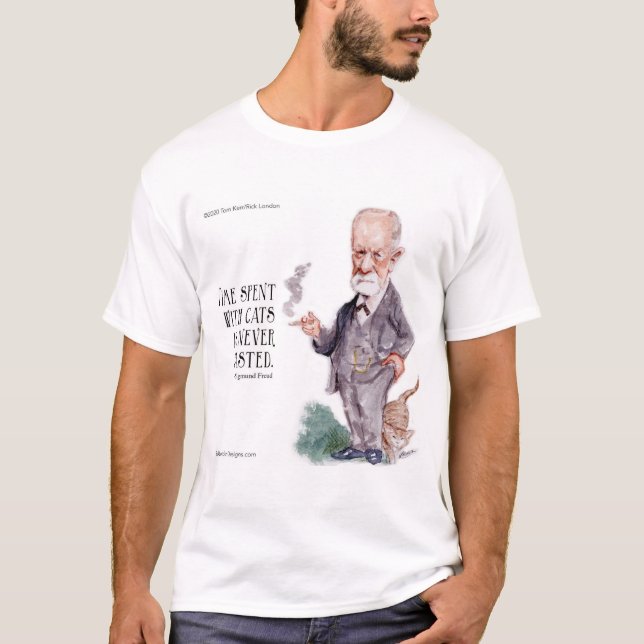 Freud & Quote About Cats T-Shirt (Vorderseite)