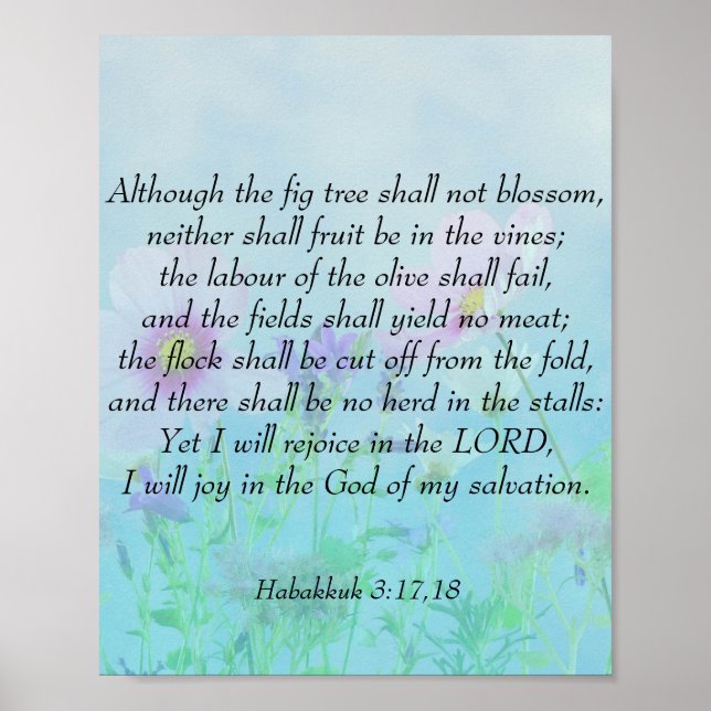 Freude am Herrn - Habakkuk 3:17,18 Poster (Vorne)