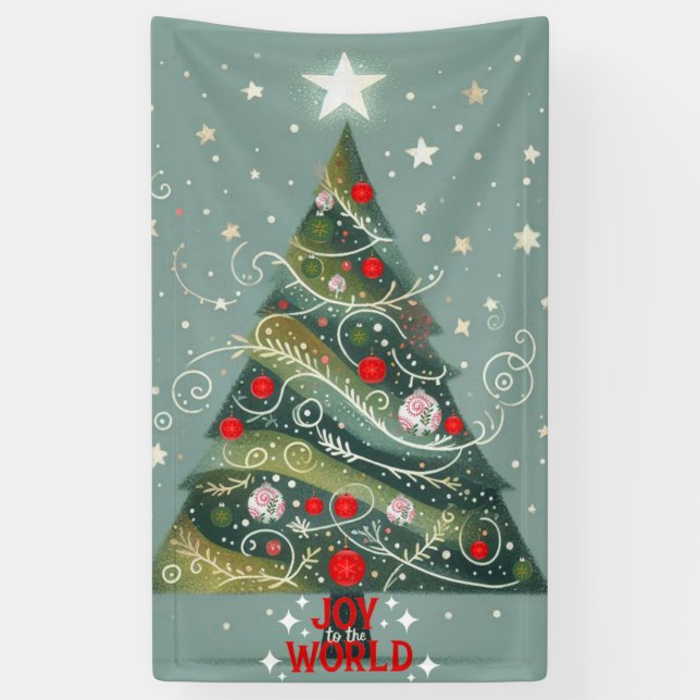 Freude am Weihnachtsbaum der Welt Banner (Vertikal)
