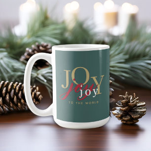 Freude am World Festive Typografy Holiday Kaffeetasse
