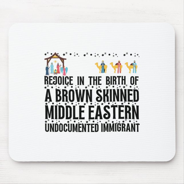 Freude an der Geburt eines hellbraunen Weihnachtsf Mousepad (Vorne)