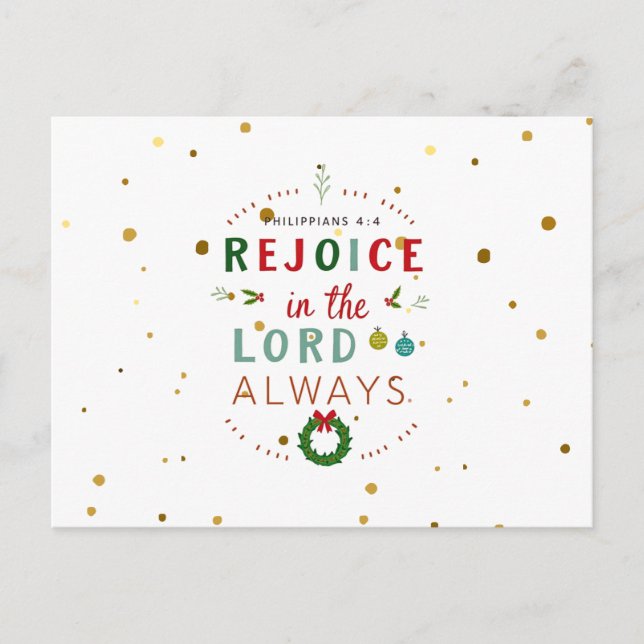 Freude an der Lord immer Weihnachten Postkarte (Vorderseite)