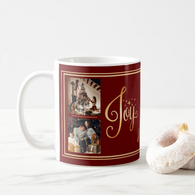 Freude an der Personalisierten Roten Tasse der Wel (Mit Donut)