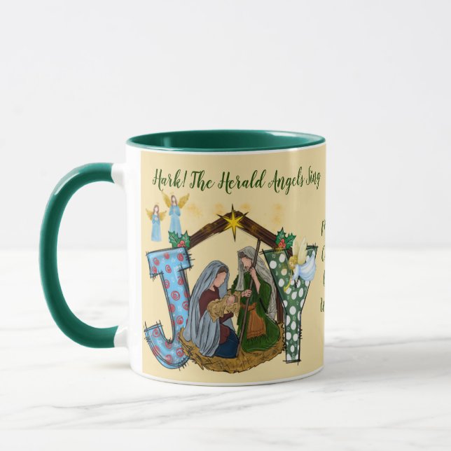 Freude an der personalisierten Umarmung der Welt Tasse (Links)