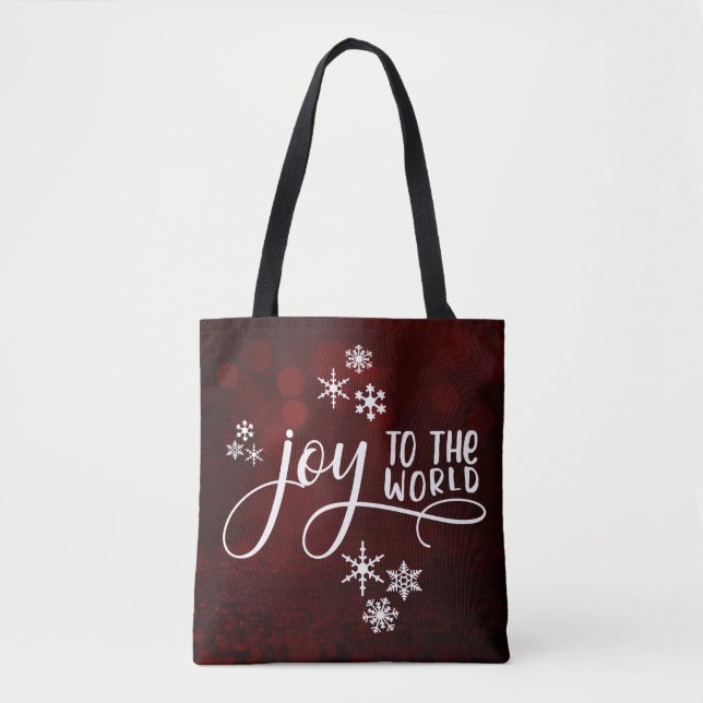 Freude an der Typografie und Schneeflocken der Wel Tasche (Vorderseite)