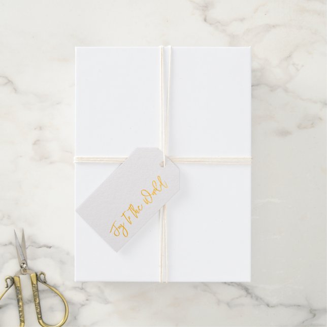 Freude an der Welt Elegant Gold Weihnachtsmann Geschenkanhänger (Mit Schnur)