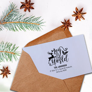 Freude an der Welt, frohe Weihnachtsfamilie Gummistempel