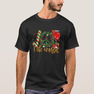Freude an der Welt mit Candy Cane Red Wine Peace T-Shirt