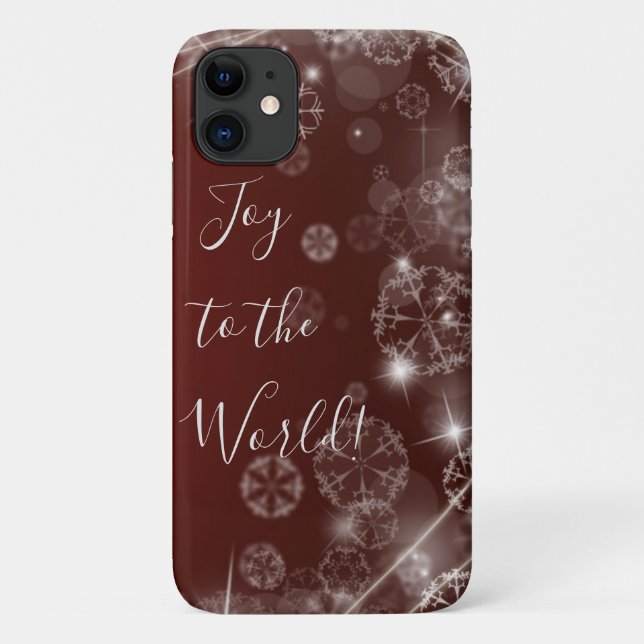Freude an der Welt mit weißen Schneeflocken auf Ro Case-Mate iPhone Hülle (Rückseite)