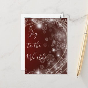 Freude an der Welt mit weißen Schneeflocken auf Ro Postkarte