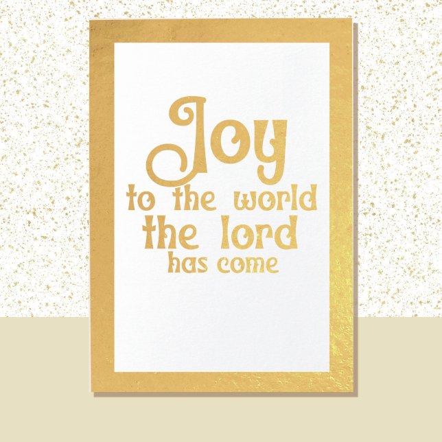 Freude an der Welt Religiöses Weihnachtsgold Folienkarte (Von Creator hochgeladen)