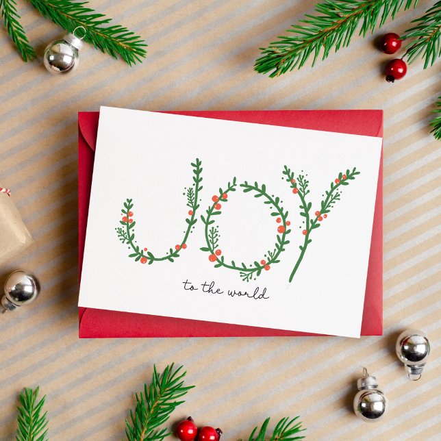 Freude an der World Simple Folded Holiday Card Karte (Joy to the World Simple Christmas Greeting Card Non Photo Holiday Card for Christmas)