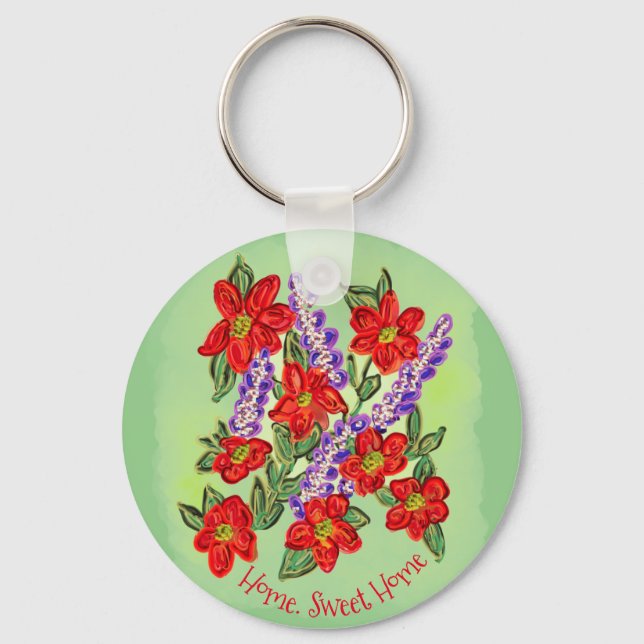 Freude, aus dem Herzen floral Bouquet Schlüsselanhänger (Vorderseite)