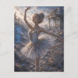 Freude / Ballerina / Blumenfeld Postkarte