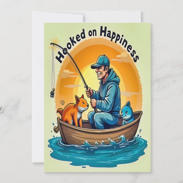 Freude beim Fischen Einladung (Vorderseite)