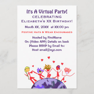 Freude beim virtuellen Party Einladung