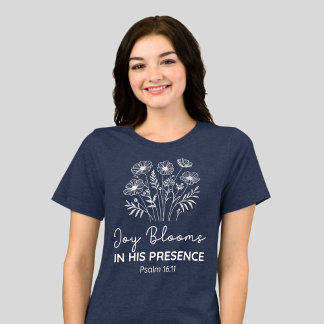 Freude blüht in seiner Gegenwart Psalm 16:11 Flora Tri-Blend Shirt