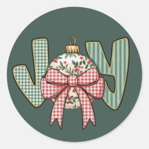 Freude Bogen und Ornament Vorbereiteter Weihnachte Runder Aufkleber