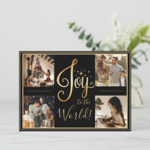 Freude der Welt Foto Weihnachten Gold Feiertagskar