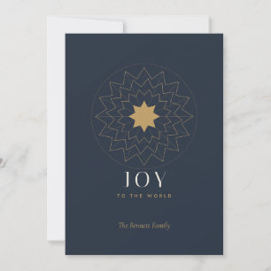Freude der Welt Gold Star Weihnachtskarte, Navy Einladung