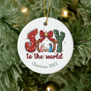 Freude der Welt Krippenszene Christliches Weihnach Keramik Ornament