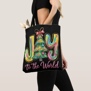 Freude Der Welt Neon-Weihnachtsbaum-Pinselstrich  Tasche