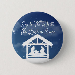 Freude der Welt Religiöses Weihnachtsnativitätssze Button