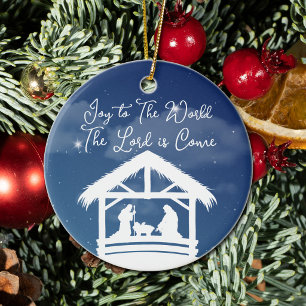 Freude der Welt Religiöses Weihnachtsnativitätssze Keramik Ornament