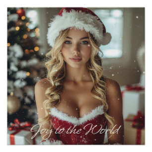 FREUDE DER WELT - Weihnachten Santa Mädchen Poster