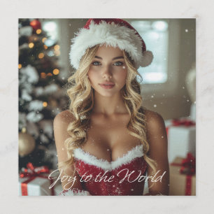 FREUDE DER WELT - Weihnachts-Santa-Mädchen Einladung