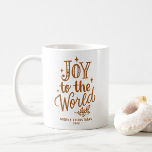 Freude der Welt Weihnachts-Schriftzug Burnt Orange Kaffeetasse