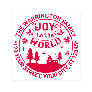 Freude der Welt Weihnachtslandschaft Name Adresse Permastempel