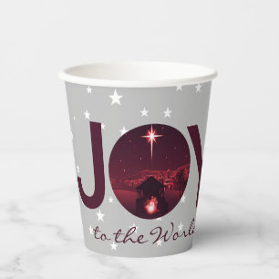 Freude der Welt Weihnachtsszene Pappbecher