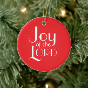Freude des Herrn Christliche Bibelvers Einfach Rot Keramik Ornament