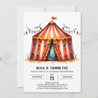 Freude Editable Delight Circus Geburtstag Einladung