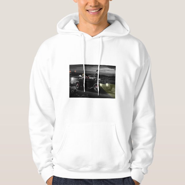 Freude-Fahrt B&W Hoodie (Vorderseite)