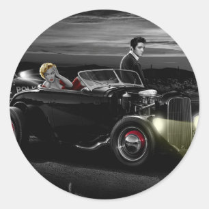 Freude-Fahrt B&W Runder Aufkleber