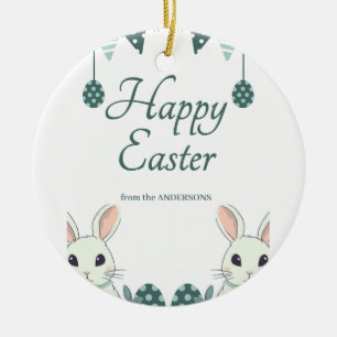 "Freude & Feiern: Osterwünsche für Sie" Keramik Ornament